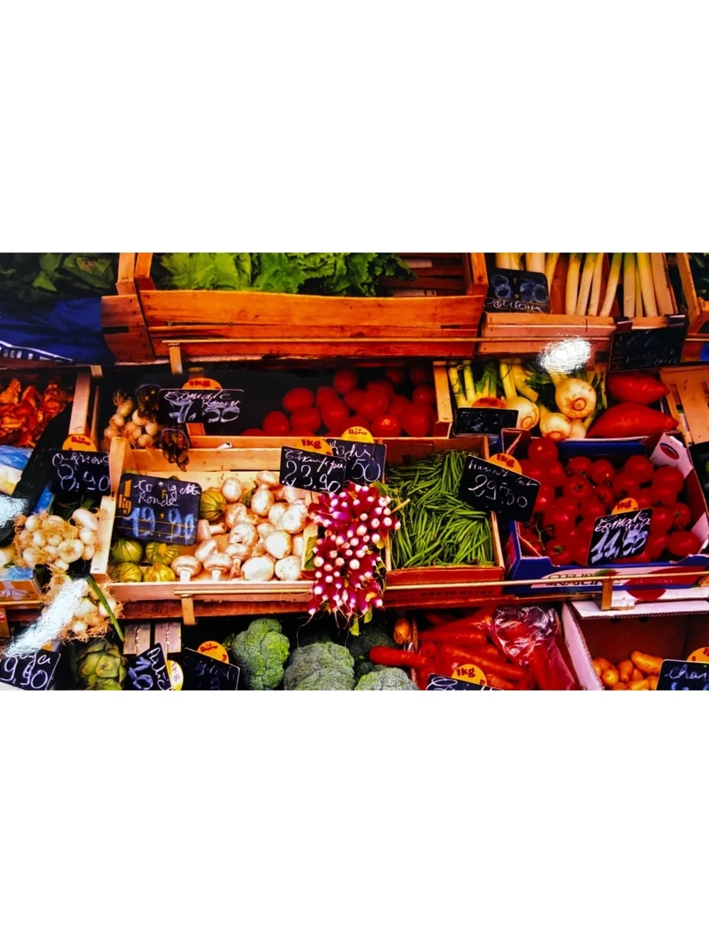 4 Matted French Photographs - Market, Metro, Green Door, Telephone
